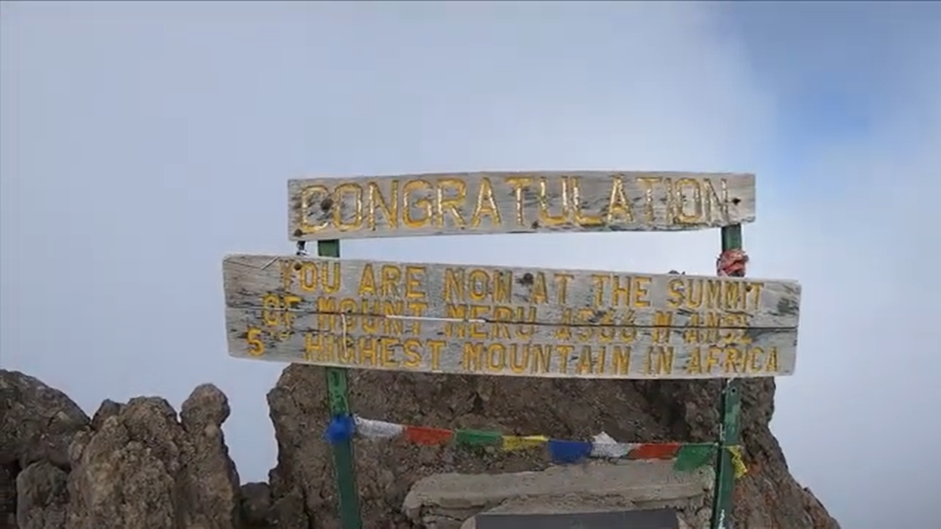 mount meru peak in arusha national park